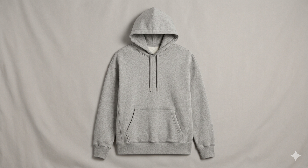 Premium Heavy Hoodie in Heather Grey