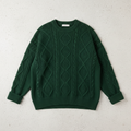 Forest Green Cable-Knit Sweater