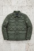 Olive Quilted Shirt Jacket