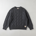 Charcoal Cable-Knit Oversized Sweater