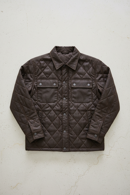 Added Canvas Shacket Brown