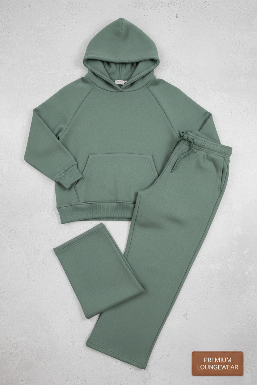 Sage Green Fleece Lounge Set
