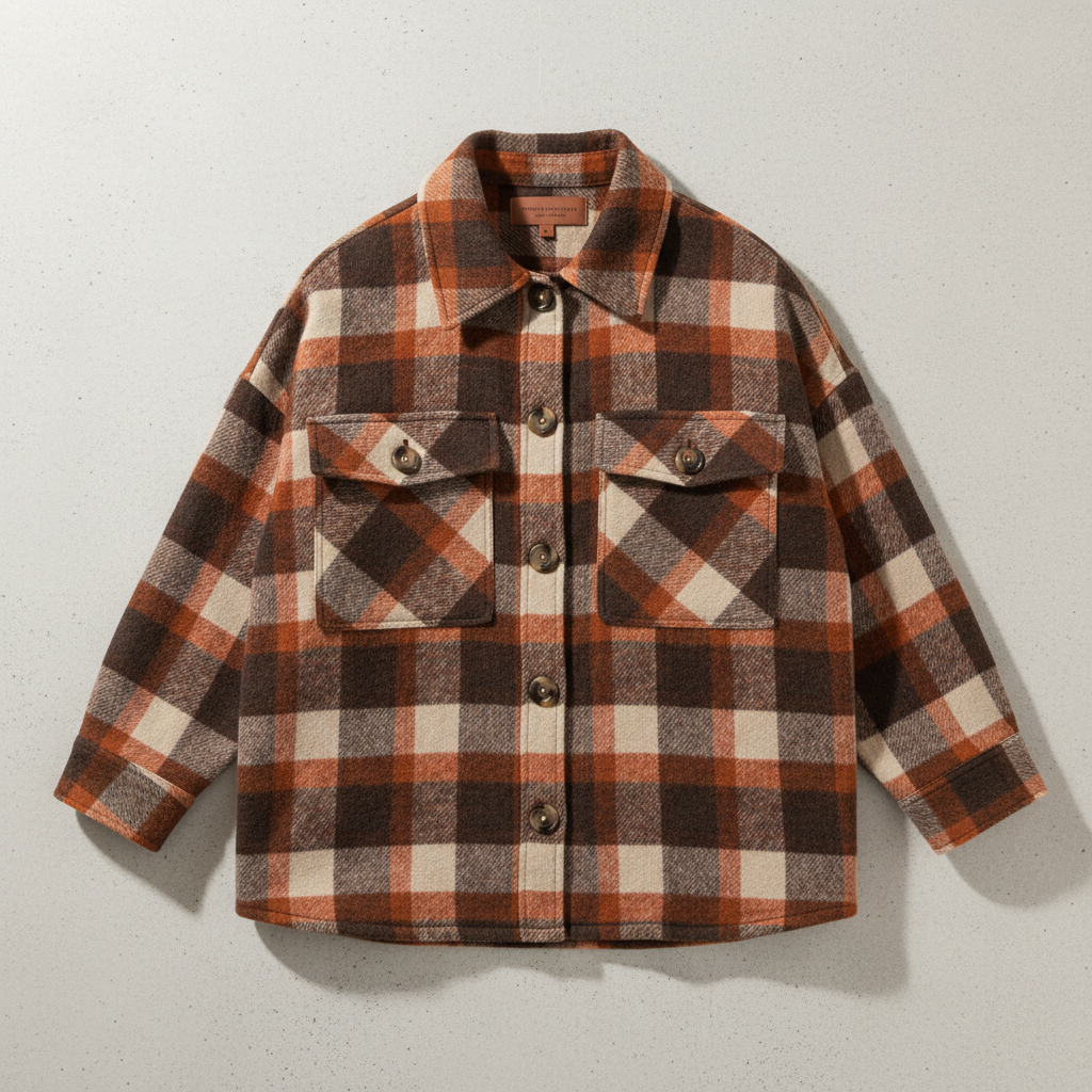 Rust Orange Flannel Shacket