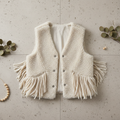 Cream Boho Sherpa Vest