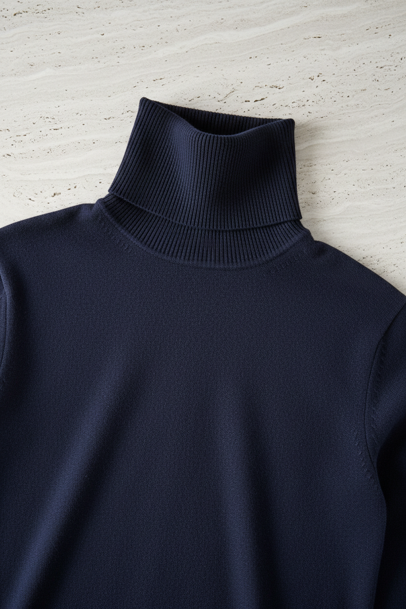 Fine Knit Merino Turtleneck Midnight