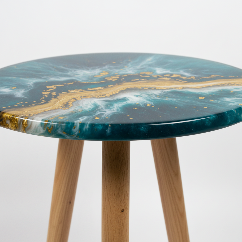 Handmade Resin Accent Table