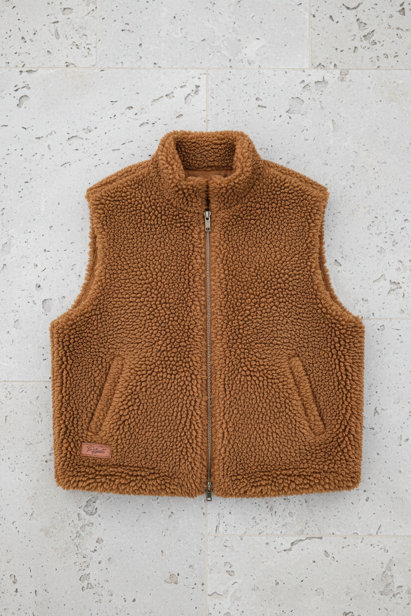 Caramel Boho Sherpa Vest